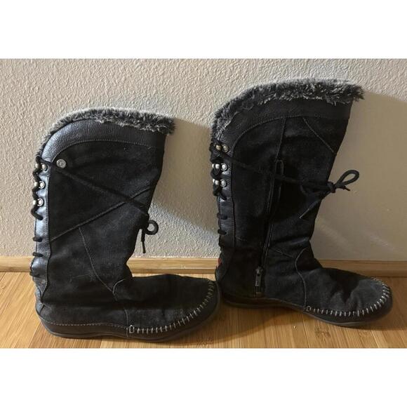 The North Face Winter Snow Boots Black Suede Insulation PrimaLoft Women’s 7.5 - Picture 1 of 4